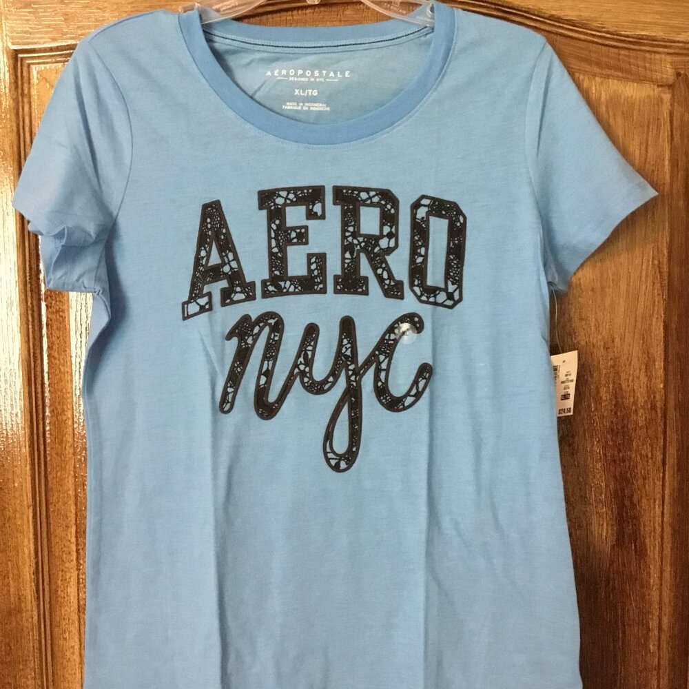 Aeropostale Aero NYC Blue T-shirt Size XL Juniors